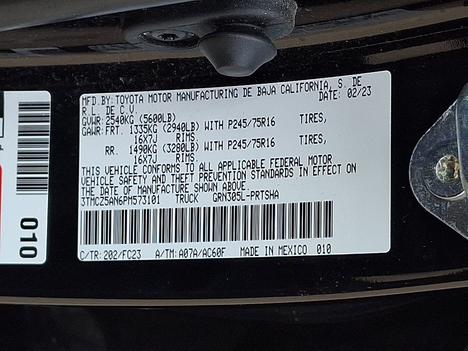 2023 Toyota Tacoma 4WD SR5