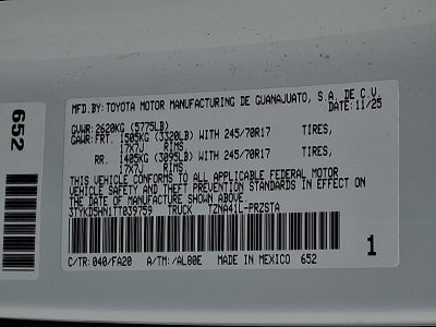 2026 Toyota Tacoma 2WD SR