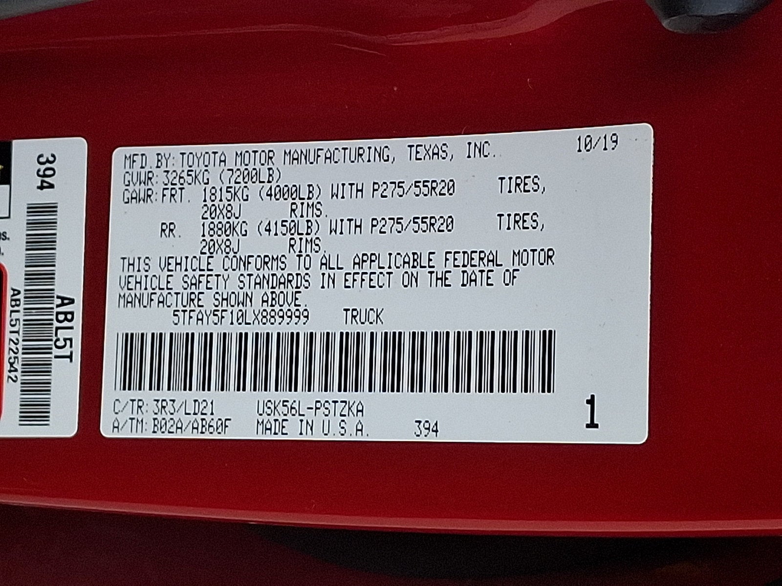 2020 Toyota Tundra 4WD Base