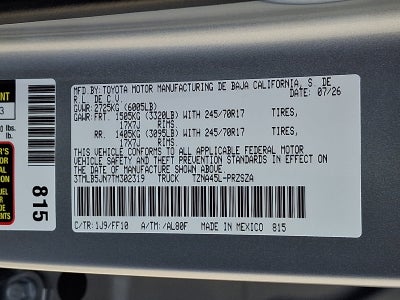 2026 Toyota Tacoma SR5