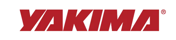 YAKIMA logo in bold, red, block letters on a black background.