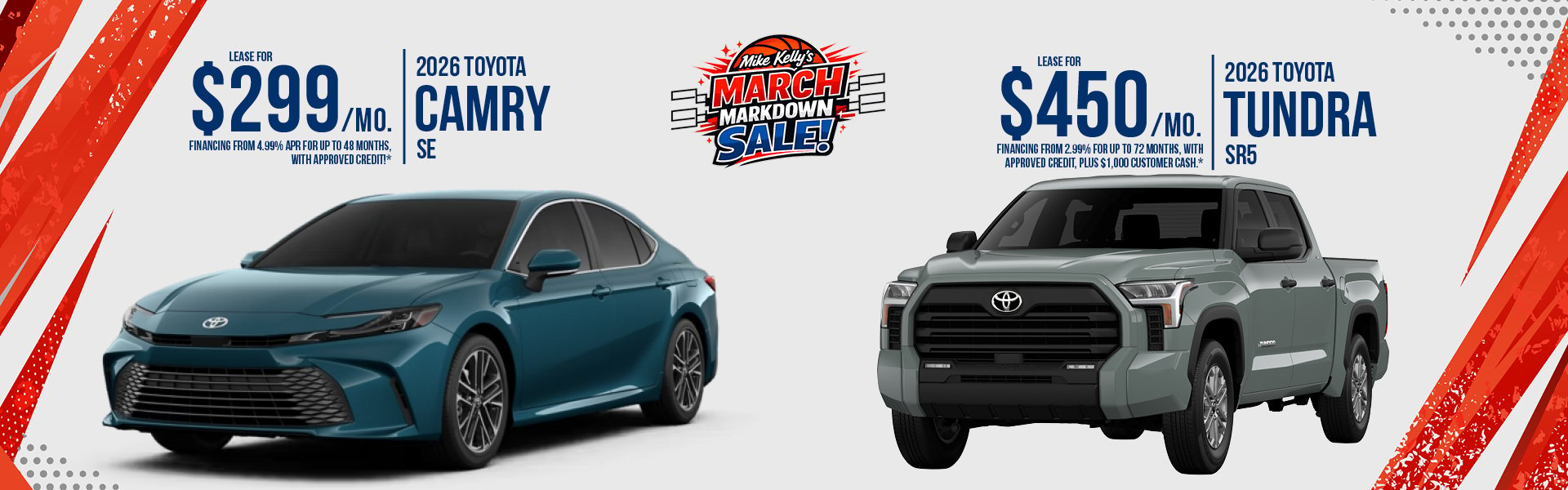  Mike Kelly's March Markdown Sale atMike Kelly Toyota of Uniontown in Uniontown PA