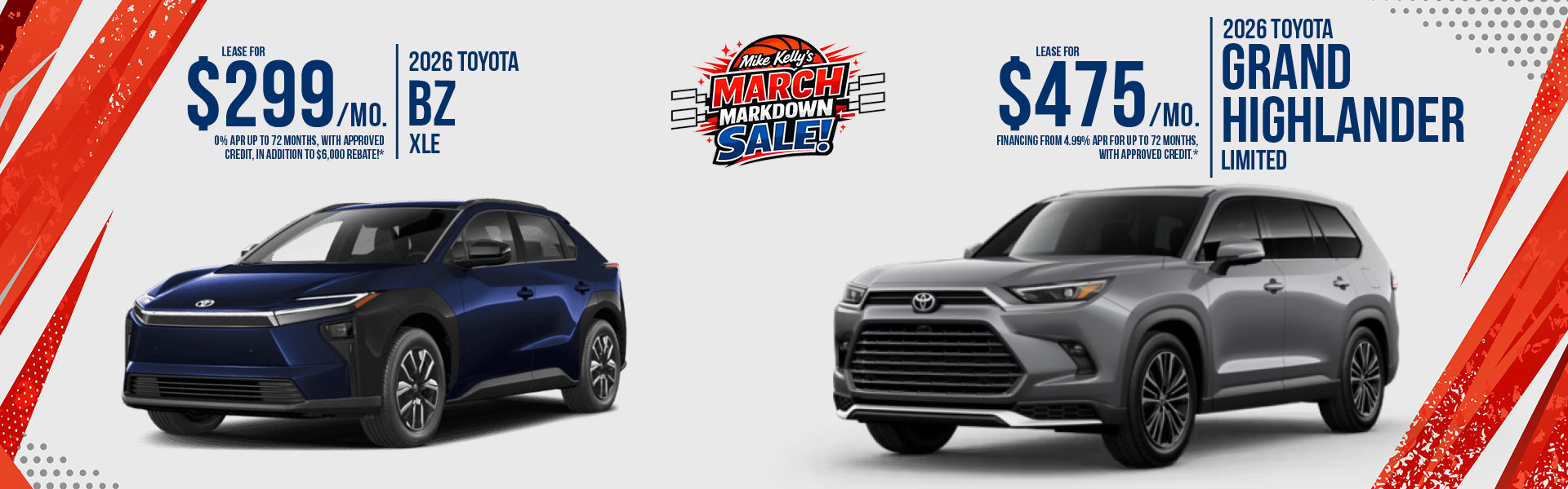  Mike Kelly's March Markdown Sale atMike Kelly Toyota of Uniontown in Uniontown PA