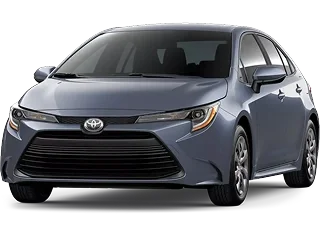 Gray Toyota Corolla sedan, front three-quarter view