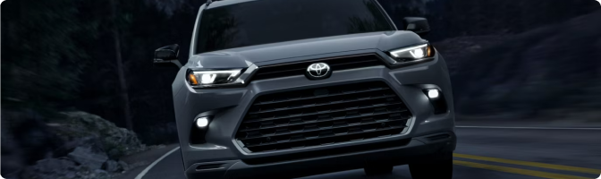 2026 Toyota Grand Highlander with all-wheel drive on a snowy Fayette County road